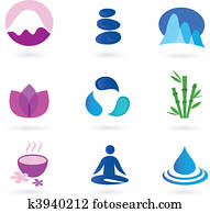 wellness,, entspannung, und, joga, symbol wellness,, entspannung, und, joga, symbol