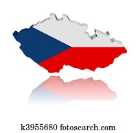 チェコ共和国 地図 旗 イラスト K Fotosearch