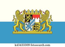 bayernfahne, mit, wappen, Germany., vektor, format bayernfahne, mit, wappen, Germany., vektor, format