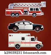 Collection of emergency cars Collection of emergency cars