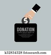 Donate Money To Charity Concept.