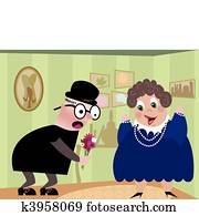 Old Man with Flowers Old Man with Flowers