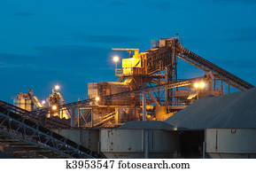 Sand and Gravel Quarry at Dusk