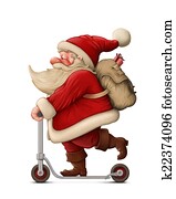 Santa Claus and the Push scooter Santa Claus and the Push scooter