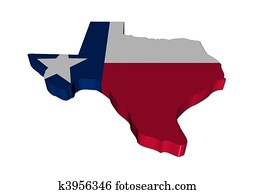 Texas map with Texan flag 3d render illustration Texas map with Texan flag 3d render illustration