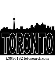 Toronto skyline black silhouette on white illustration Toronto skyline black silhouette on white illustration