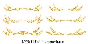 weizen, spitzen, satz, symbol, mit, entwerfen elemente weizen, spitzen, satz, symbol, mit, entwerfen elemente