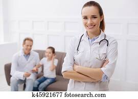 Wonderful competent pediatricians treating little patients