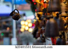 박람회, 의, 기념품, 거리에, 앞서서, 크리스마스