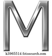 3D Silver Letter M 3D Silver Letter M