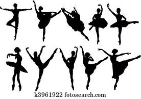 Ballet dancers silhouettes Ballet dancers silhouettes