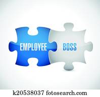 employee boss puzzle pieces illustration design employee boss puzzle pieces illustration design