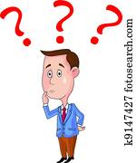 empresarios, con, signos de interrogación