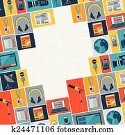 fundo, com, jornalismo, icons.