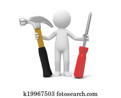 Man with tool Man with tool