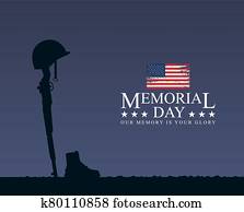 Memorial day vector poster.