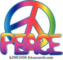 PEACE sign and PEACE text PEACE sign and PEACE text
