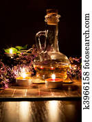Tea candles, oil and lavender Tea candles, oil and lavender