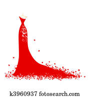 Wedding dress red on hangers Wedding dress red on hangers