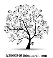 אומנות, עץ, beautiful,, שחור, צללית