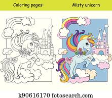 חמוד, קרש, ב, ענן, ו, שמיים, טירה, לצבוע, וקטור, ו, דפוסית