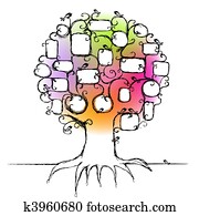 עצב, של, אילן יחסים, הכנס, שלך, צילומים, לתוך, מסגרות