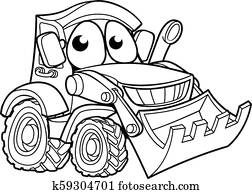 ブルドーザー 特徴 漫画 イラスト クリップアート 切り張り イラスト 絵画 集 K14600461 Fotosearch