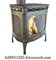 Moderno, chimenea, con, madera, pilas, en, cada, lado Foto | pe0027294