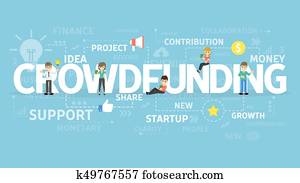 Crowdfunding illustartion concept.