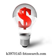 Dollar sign in lightbulb