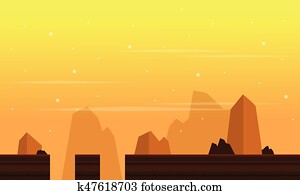 Game background with cliff scenery Game background with cliff scenery