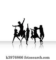 Group of peoples in dance Group of peoples in dance