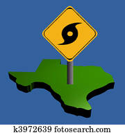 hurricane sign on Texas map hurricane sign on Texas map