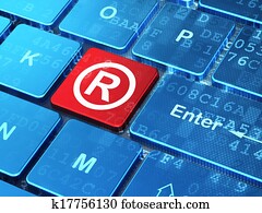 Law concept: Registered on computer keyboard background Law concept: Registered on computer keyboard background