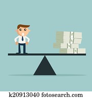 Man or money on the scale.