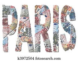 Paris grunge text with Euros Paris grunge text with Euros