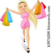 shopping, woman: