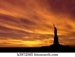 Statue of Liberty at sunset Statue of Liberty at sunset