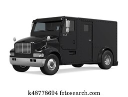 Black Armored Truck Isolated Black Armored Truck Isolated