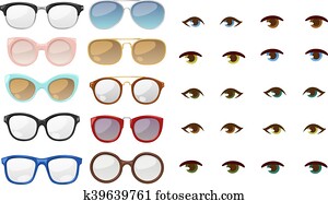 Glasses human eye vector Glasses human eye vector
