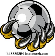 Monster animal claw holding Soccer Football Ball Monster animal claw holding Soccer Football Ball