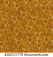 Orange Transgender Symbol Tile Pattern Repeat Background