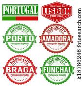 portugal, cidades, selos portugal, cidades, selos