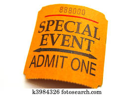 special event ticket closeup, isolated on white special event ticket closeup, isolated on white