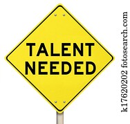 Talent Needed Yellow Road Sign Finding Skilled People Workers