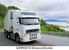 The truck on the Norwegian road