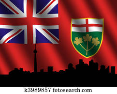 Toronto skyline Ontario flag Toronto skyline Ontario flag