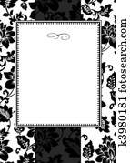 Vector Striped Rose Frame