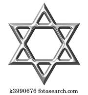 3D Silver Star of David 3D Silver Star of David