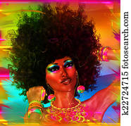 African Beauty with Afro African Beauty with Afro